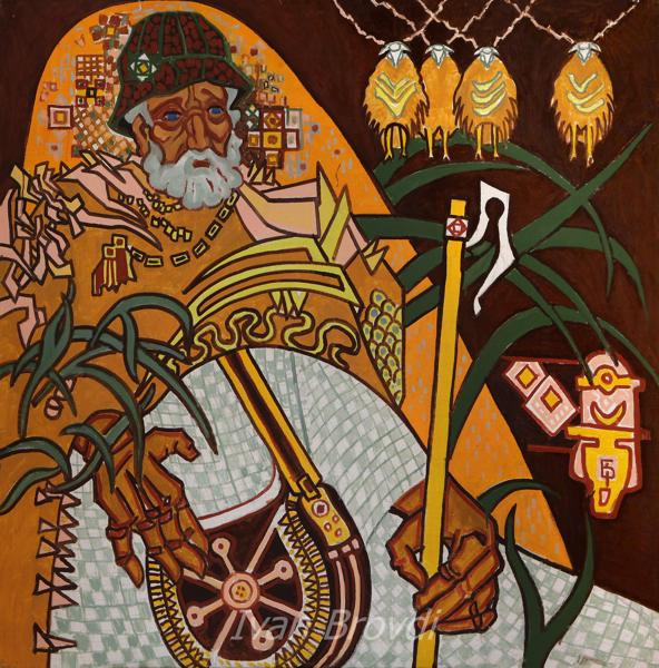 Добрий пастор. 2010. Полотно, олія. 100х100. Good pastor. 2010. Canvas, oil.
