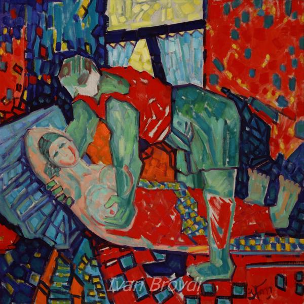 Доброго ранку, моя мила. 2011. Полотно, олія. 100х100. Good morning, my honey. 2011. Canvas, oil.