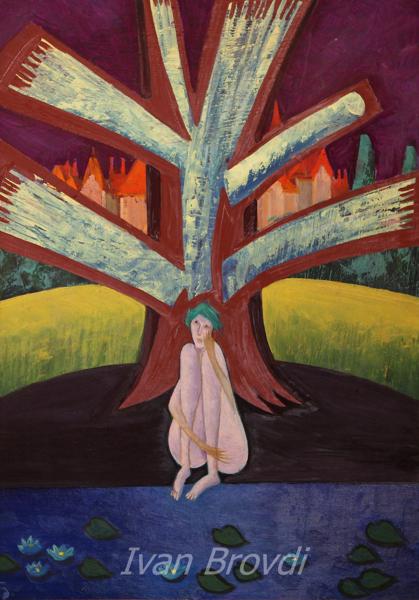 Біля озера. 1980. Полотно, олія. 80х60. At lake. 1980. Canvas, oil.