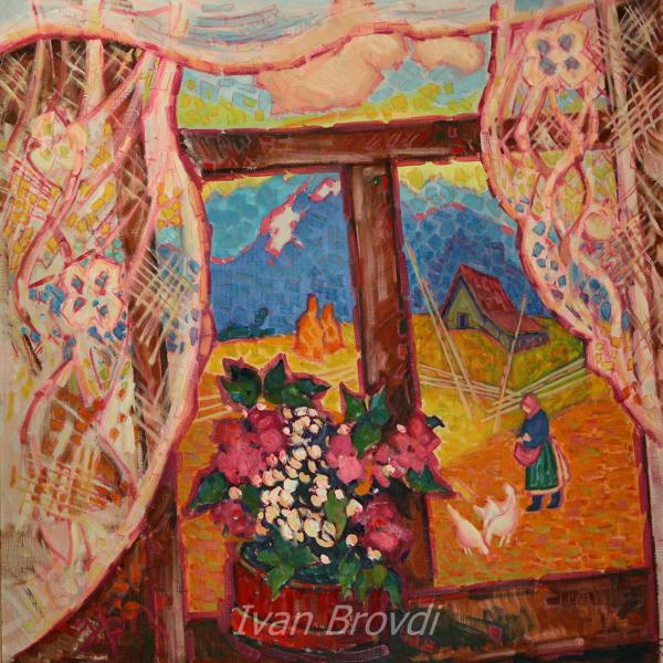 Вікно. 2011. Полотно, олія. 80x80. Window. 2011. Canvas, oil.