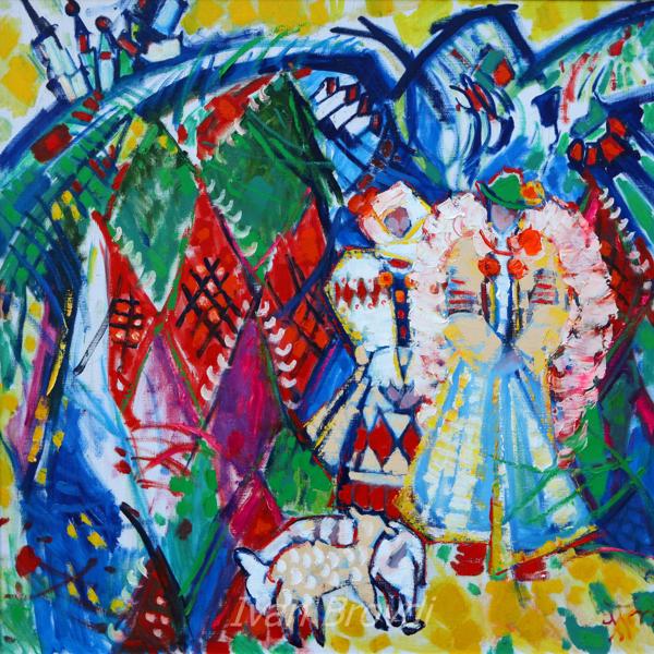 Свято. 2012. Полотно, олія. 100х100. Holiday. 2012. Canvas, oil.