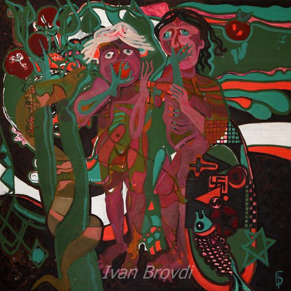 Адам і Єва. 2010. Полотно, олія. 100х100. Adam and Eve. 2010. Canvas, oil.
