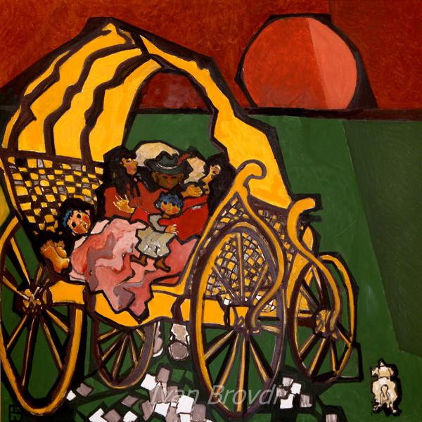 Циганська ніч. 2010. Полотно, олія. 100х100. Gypsy night. 2010. Canvas, oil.