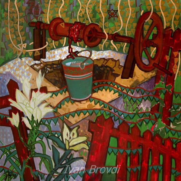 Старий колодязь. 2010. Полотно, олія. 100х100. Old well. 2010. Canvas, oil.