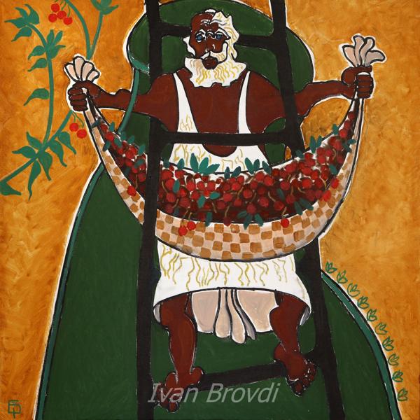 Черешнi. 2010. Полотно, олія. 100х100. Cherries. 2010. Canvas, oil.