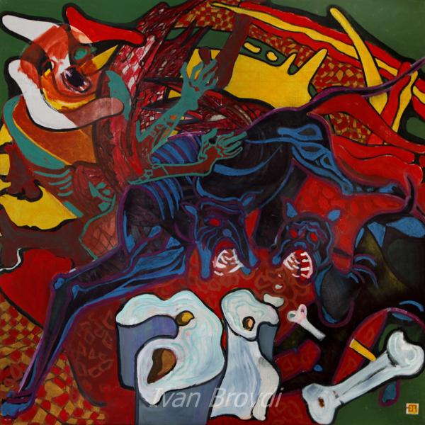 Жак 2010. Полотно, олія. 100х100. Horror. 2010. Canvas, oil.
