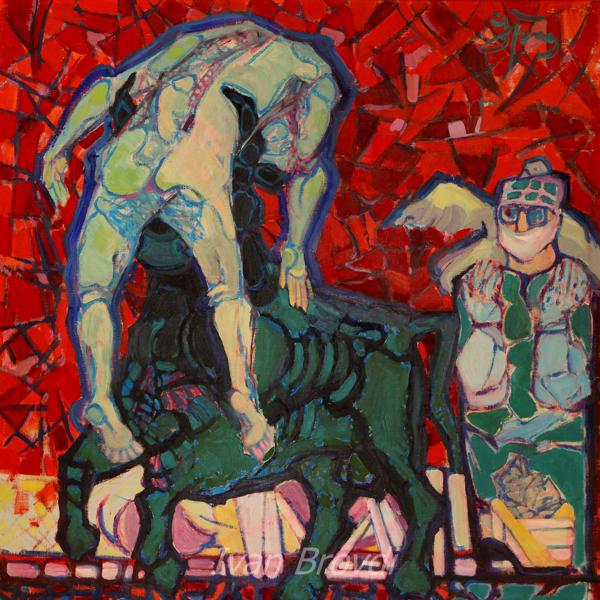 Рiк бiди i випробування. 2011. Полотно, олія. 100x100. A year of misfortune and ordeal. 2011. Canvas, oil.