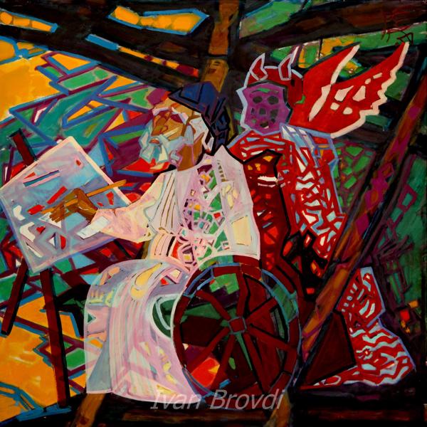 Сон в колибі. 2012. Полотно, олія. 100х100. Sleep in the hut. 2012. Canvas, oil.