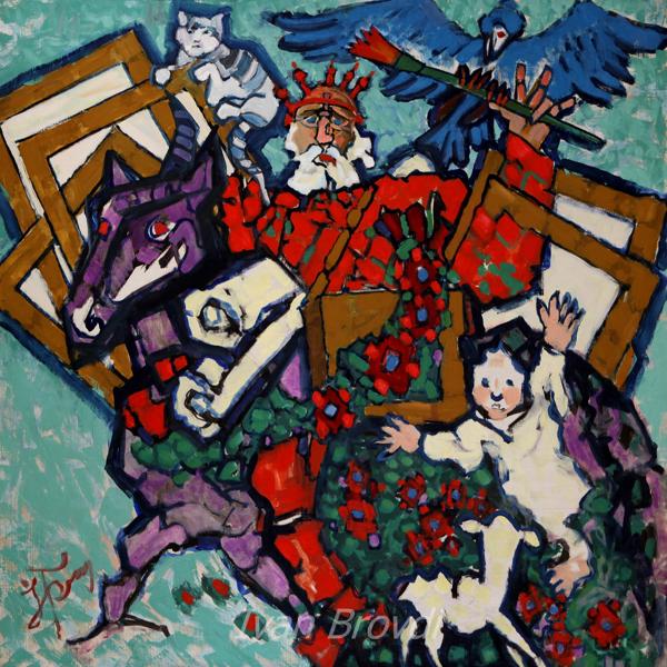 Треба встигнути. 2010. Полотно, олія. 100х100. Needful to be in time. 2010. Canvas, oil.