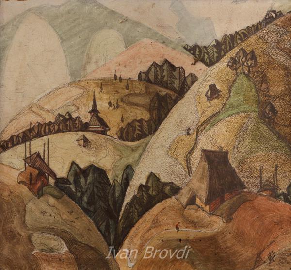 Рахівщина. 1960-ті. Полотно, олія. 90х100. Rakhiv area. 1960s. Canvas, oil.
