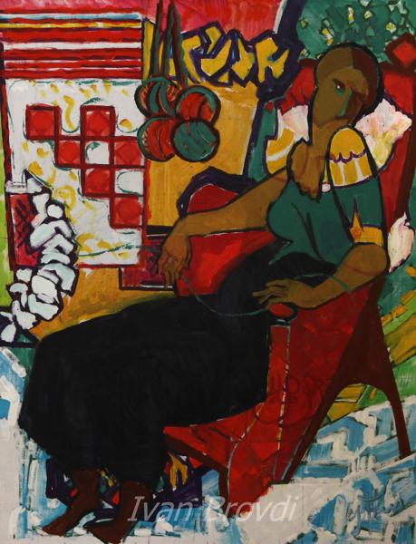 Портрет дружини. 2010. Полотно, олія. 80х60. Portrait of wife. 2010. Canvas, oil. 80x60.