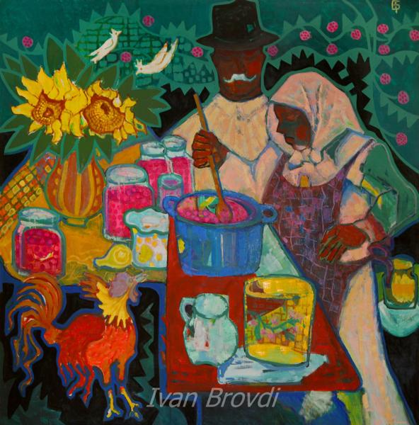 Малиновий леквар. 2010. Полотно, олія. 100х100 Raspberry jam. 2010. Canvas, oil.