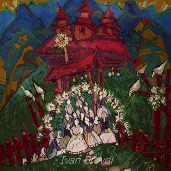 Зелена неділя. 2017. Полотно, олія. 100х100. Holiday of Trinity. 2017. Canvas, oil.