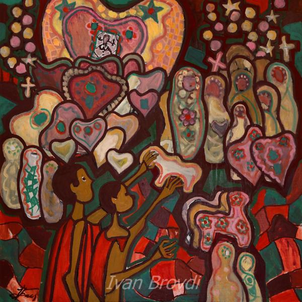 Медяники. 2010. Полотно, олія. 100х100. Honey cakes. 2010. Canvas, oil.