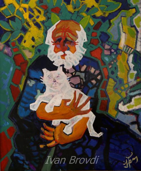 Біла мачка. 2010. Полотно, олія. 100х70. White cat. 2010. Canvas, oil.
