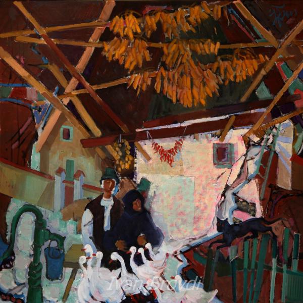 Подвір'я. 2010. Полотно, олія. 100х100. Court. 2010. Canvas, oil.